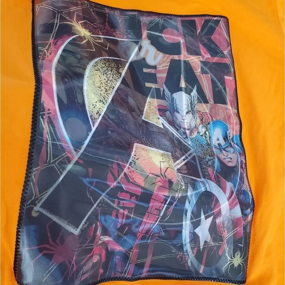 🔹️NWT Marvel Orange Halloween Lenticular Short Sleeve Top Youth XLarge